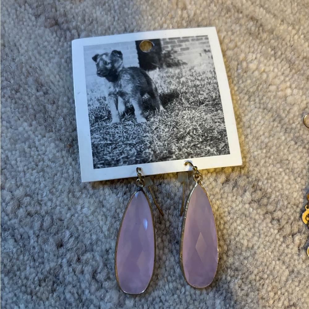 Pink Stone drop earrings